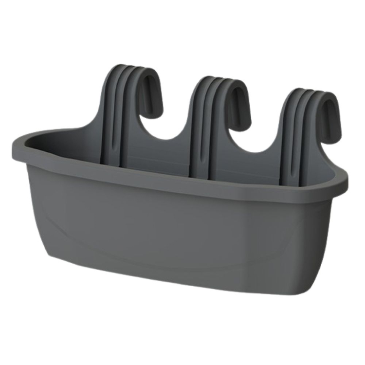 Doniczka balkonowa z uchwytem NIZZA L antracyt